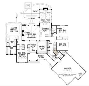 Main Floor w/ Basement Stair Location for House Plan #2865-00219