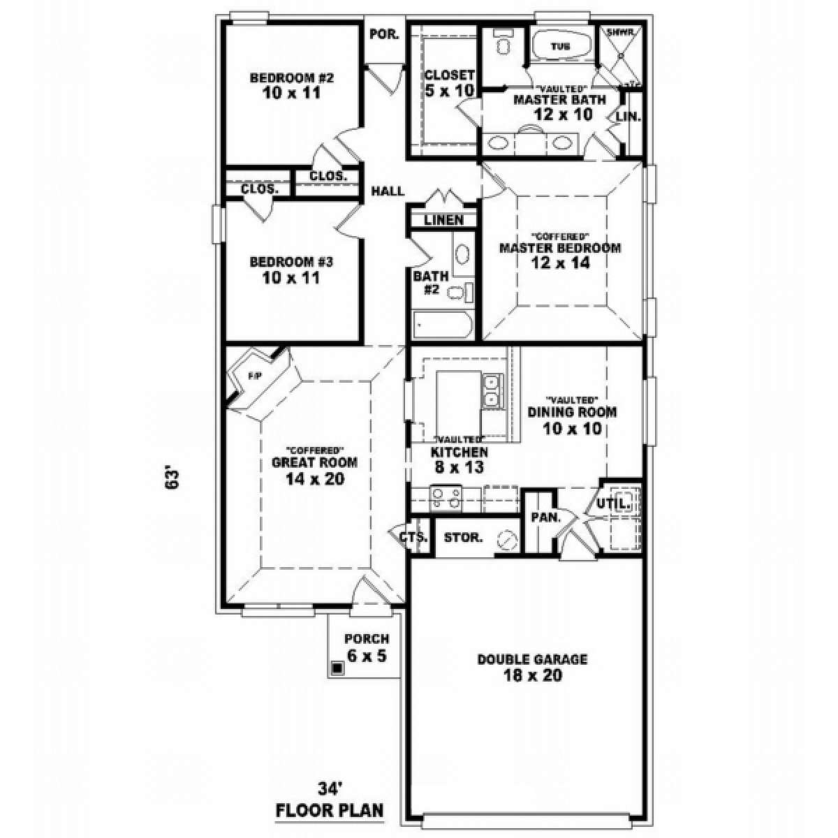 Floorplan 1 for House Plan #053-00383