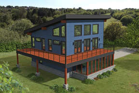 Modern  House Plan #940-00514 Elevation Photo