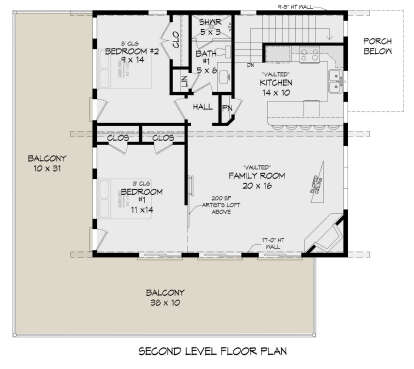 Second Floor for House Plan #940-00514