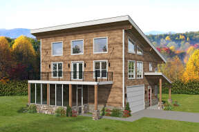 Modern  House Plan #940-00525 Elevation Photo