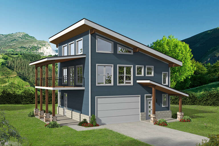 House Plan House Plan #27054 Front Elevation/Right Elevation 