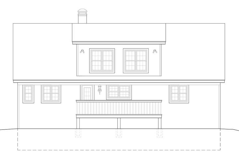 Lake Front House Plan #053-00385 Elevation Photo