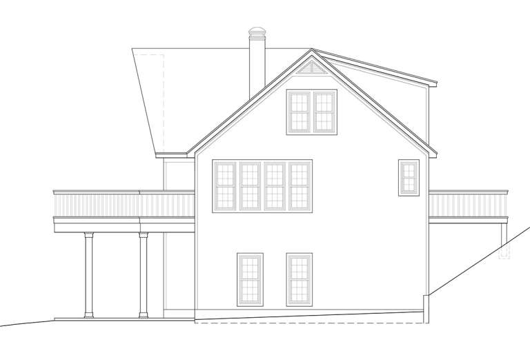 Lake Front House Plan #053-00385 Elevation Photo