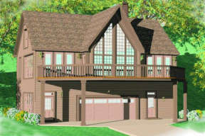 Lake Front House Plan #053-00385 Elevation Photo