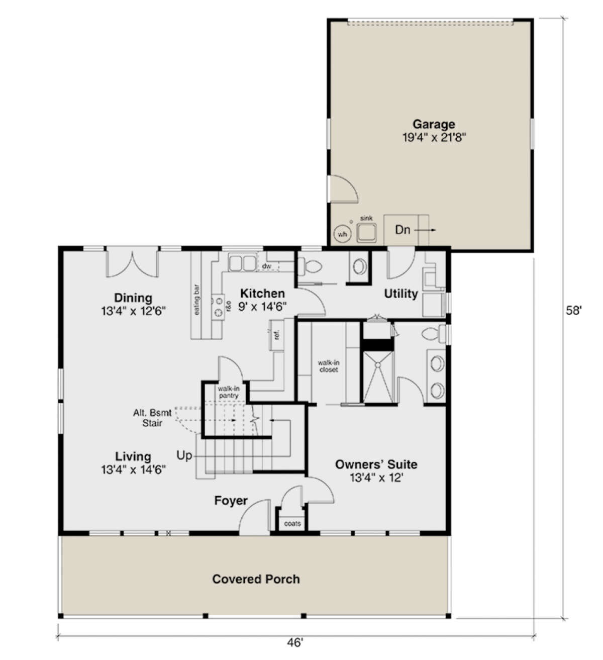 Main Floor  for House Plan #035-01004