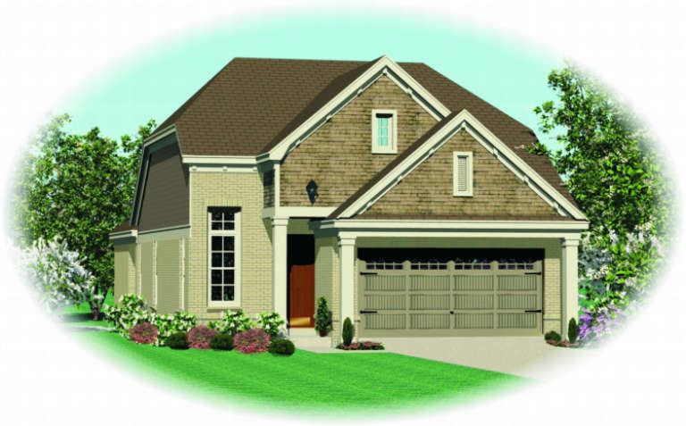 French Country House Plan #053-00386 Elevation Photo