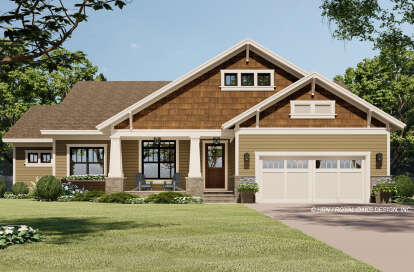 Craftsman House Plan #098-00347 Elevation Photo