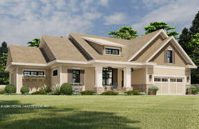 Craftsman House Plan #098-00348 Elevation Photo