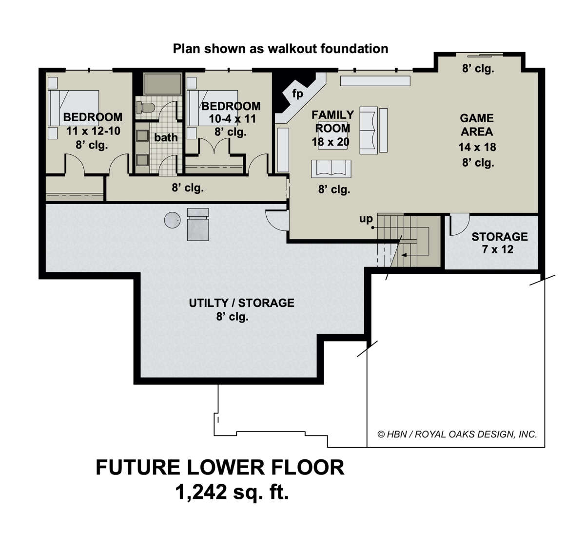 Basement for House Plan #098-00348