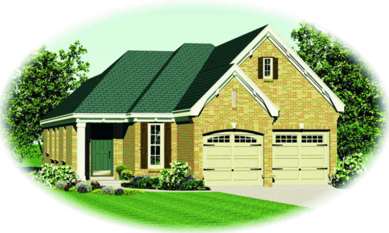 French Country House Plan #053-00388 Elevation Photo