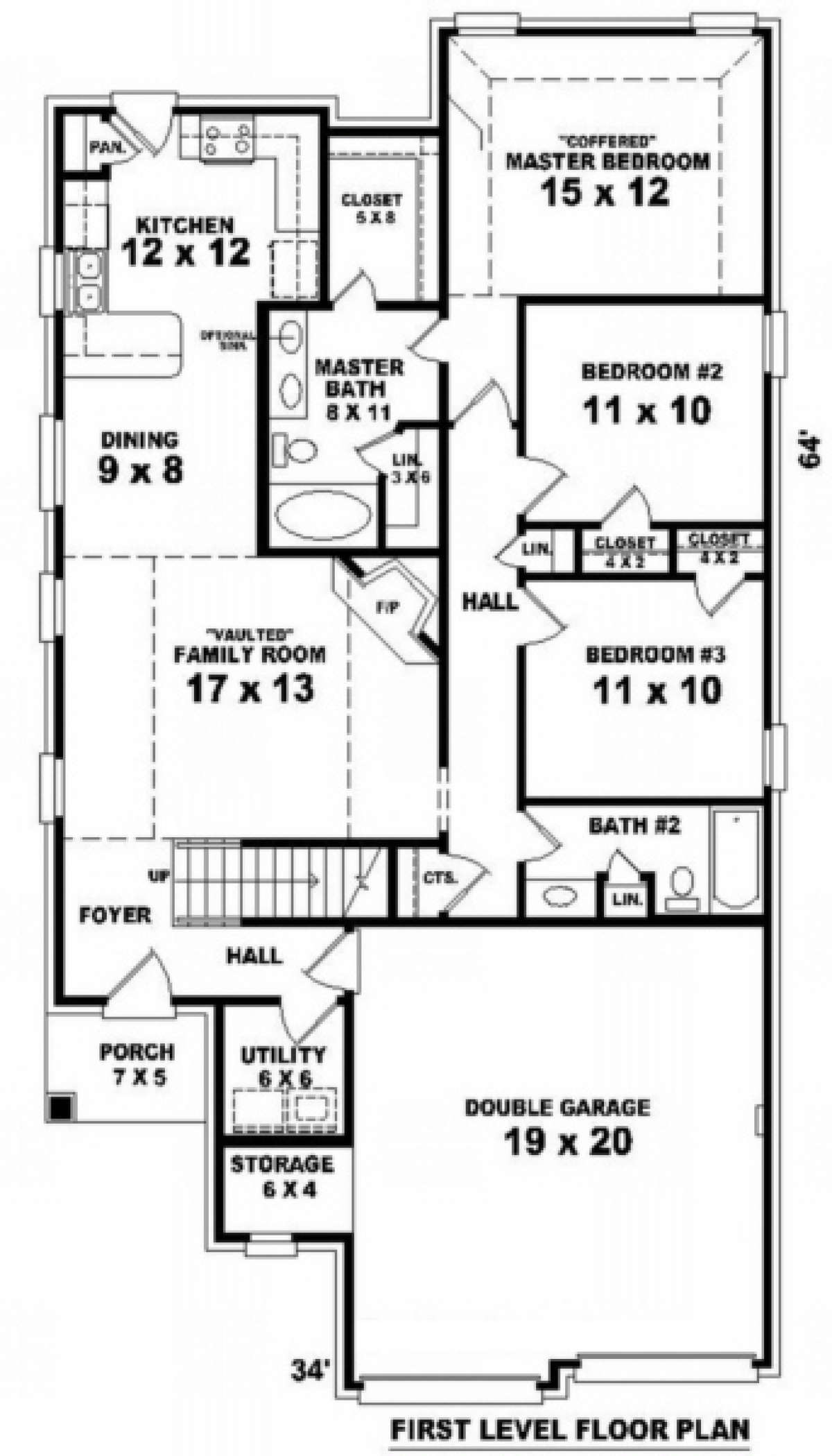 Floorplan 1 for House Plan #053-00388