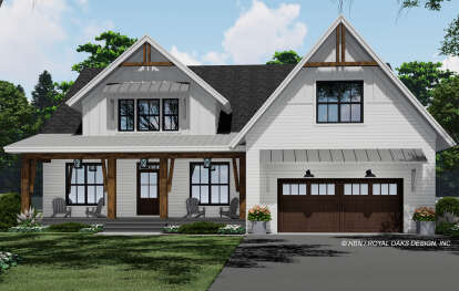 Modern Farmhouse House Plan #098-00372 Elevation Photo