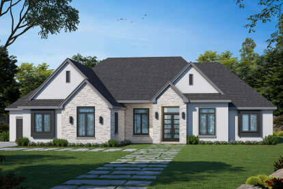 3 Bed, 2 Bath, 2449 Square Foot House Plan - #402-01740