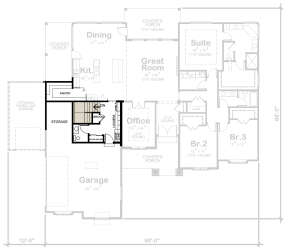 Main Floor w/ Basement Stair Location for House Plan #402-01740