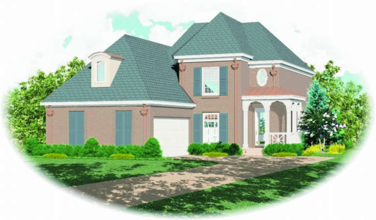 French Country House Plan #053-00390 Elevation Photo