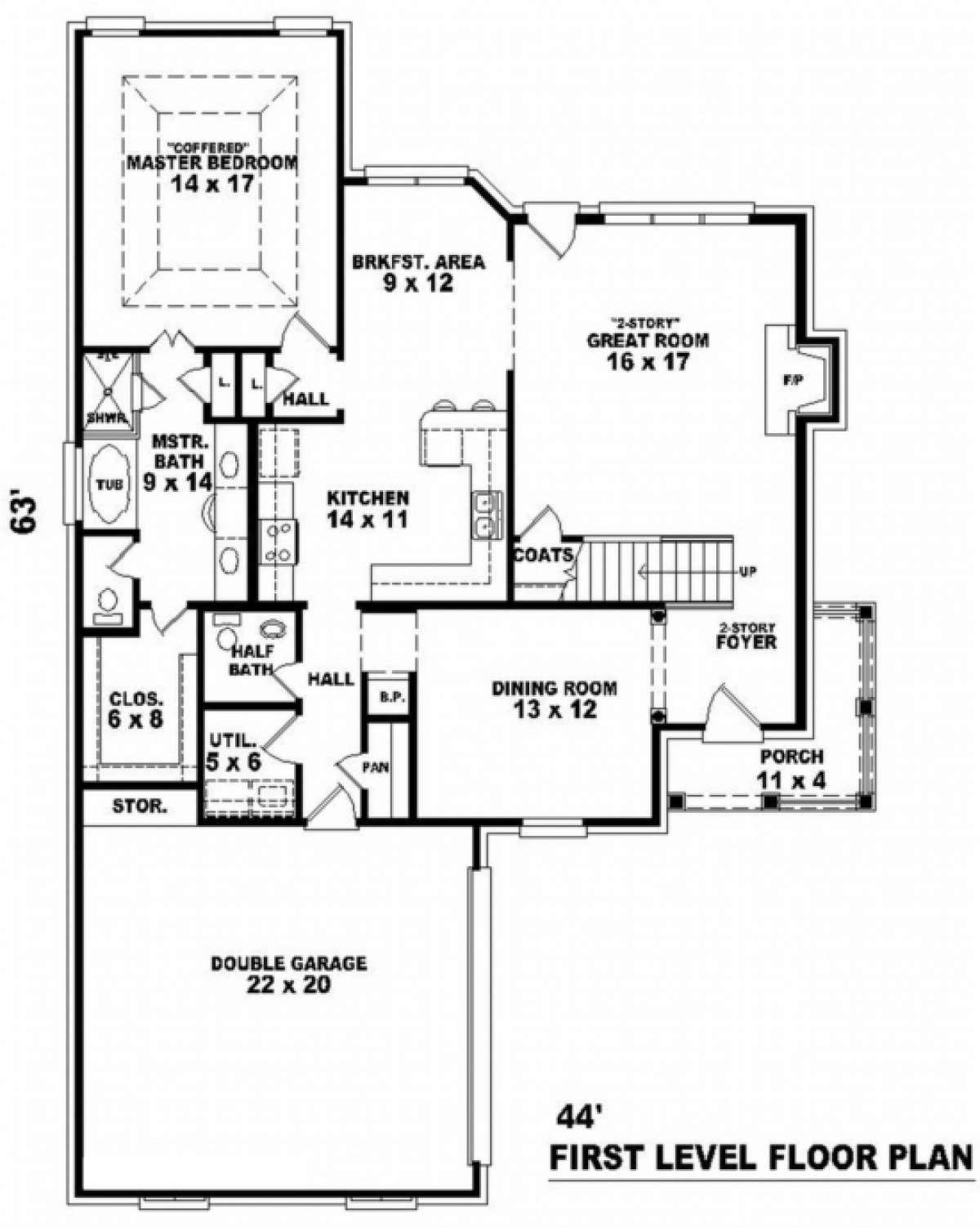 Floorplan 1 for House Plan #053-00390