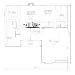 Main Floor w/ Basement Stair Location for House Plan #402-01741