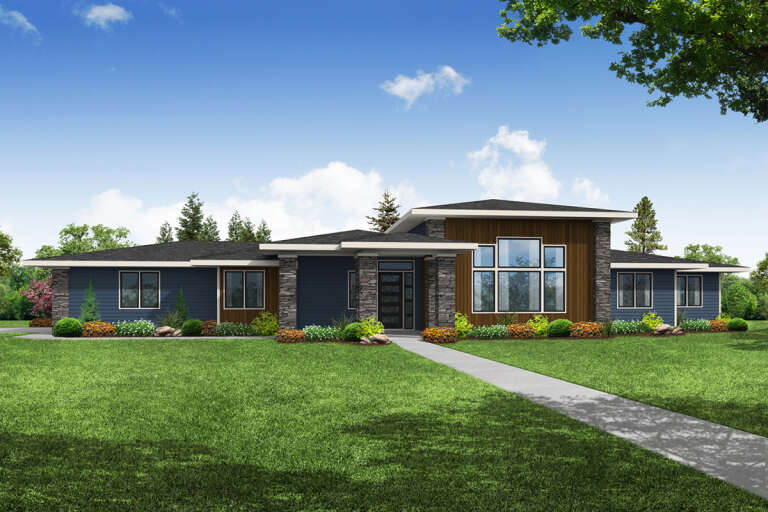 Modern House Plan #035-01007 Elevation Photo