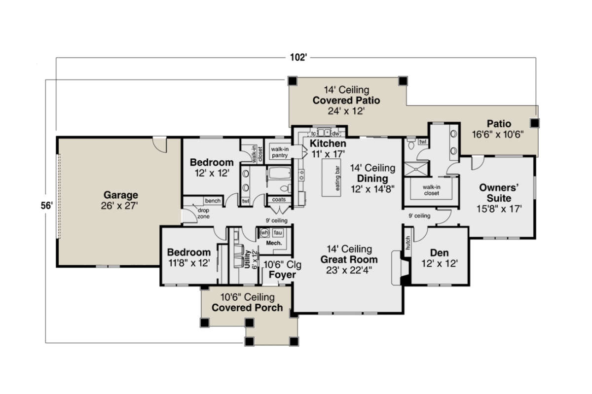 Main Floor  for House Plan #035-01007