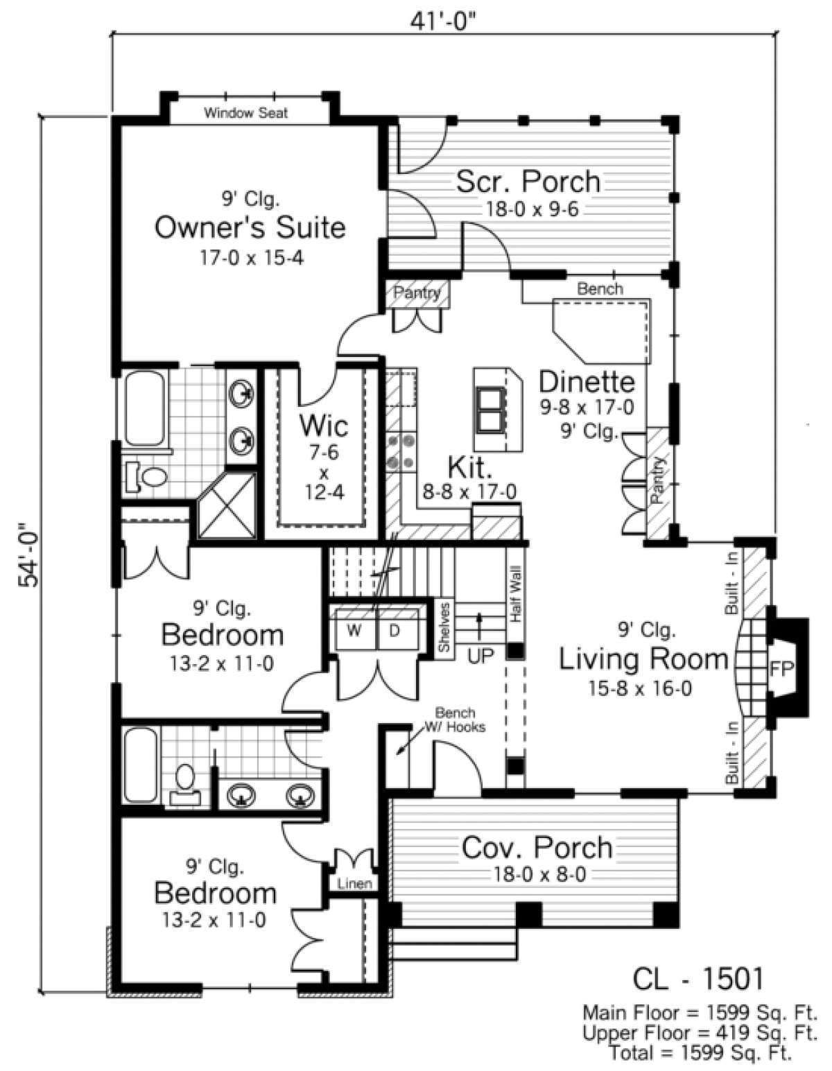 Main Floor for House Plan #098-00001