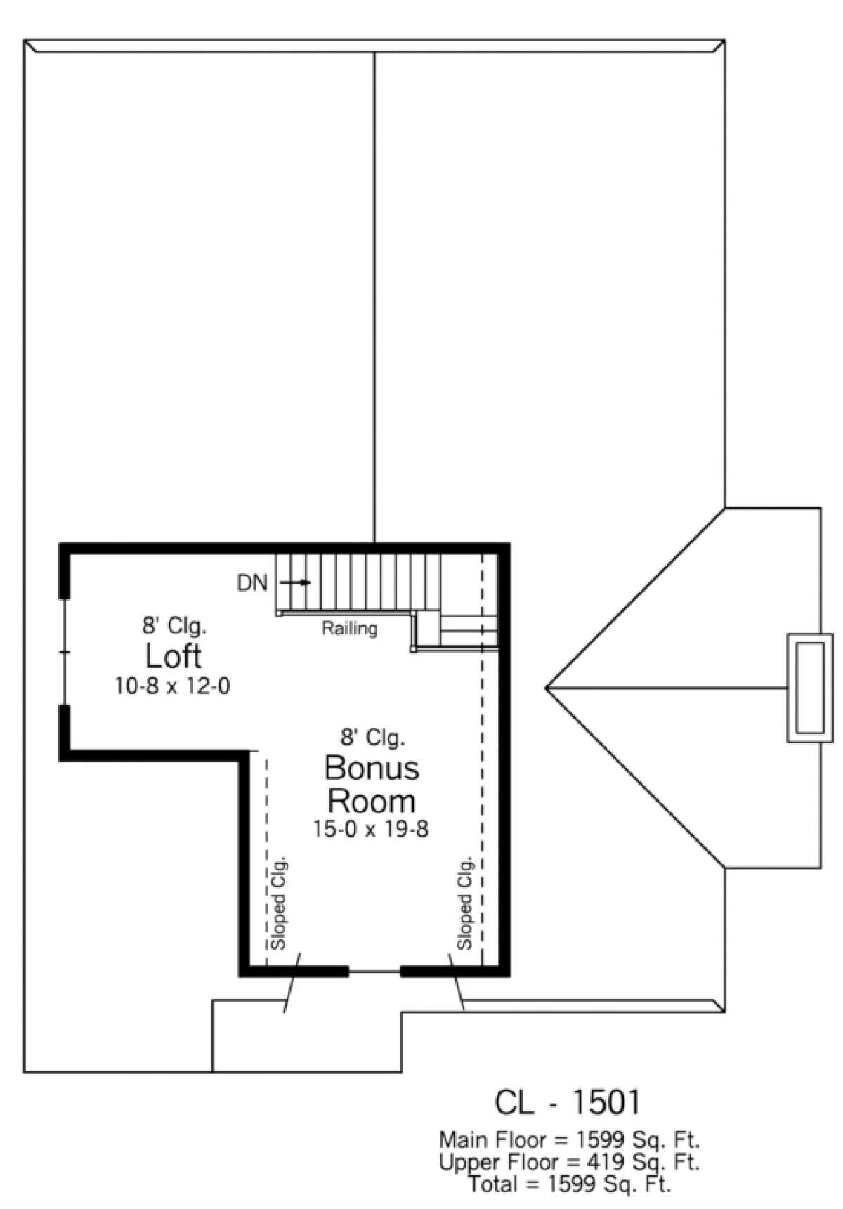 Second Floor for House Plan #098-00001