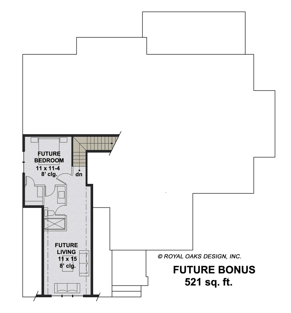 Future Bonus Room for House Plan #098-00382