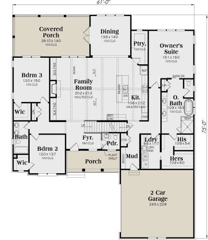 Main Floor  for House Plan #009-00313