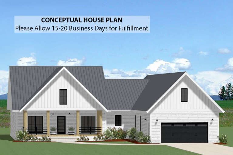 Modern Farmhouse House Plan #6849-00123 Elevation Photo