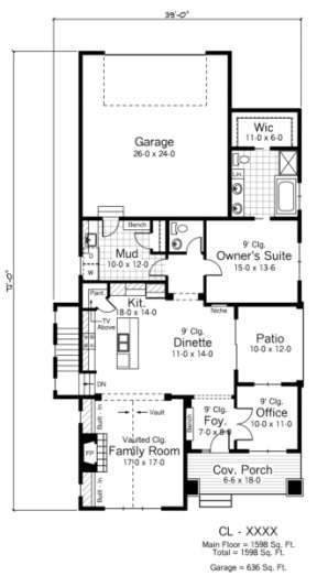 Main Floor for House Plan #098-00002