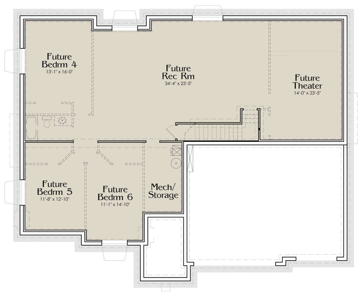 Basement for House Plan #6785-00004