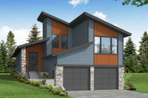 Modern  House Plan #035-01008 Elevation Photo