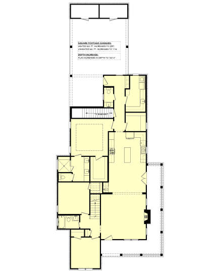 Main Floor w/ Basement Stair Location for House Plan #041-00276