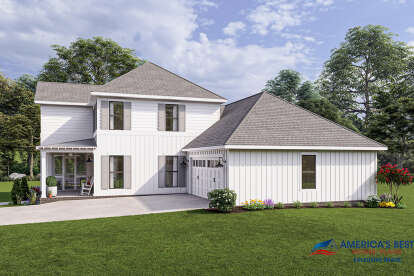 Farmhouse House Plan #041-00277 Elevation Photo