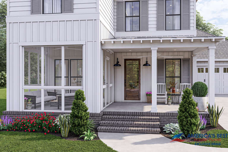 Farmhouse House Plan #041-00277 Elevation Photo