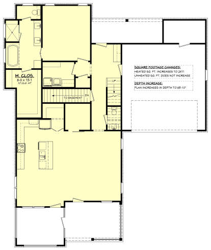 Main Floor w/ Basement Stair Location for House Plan #041-00277