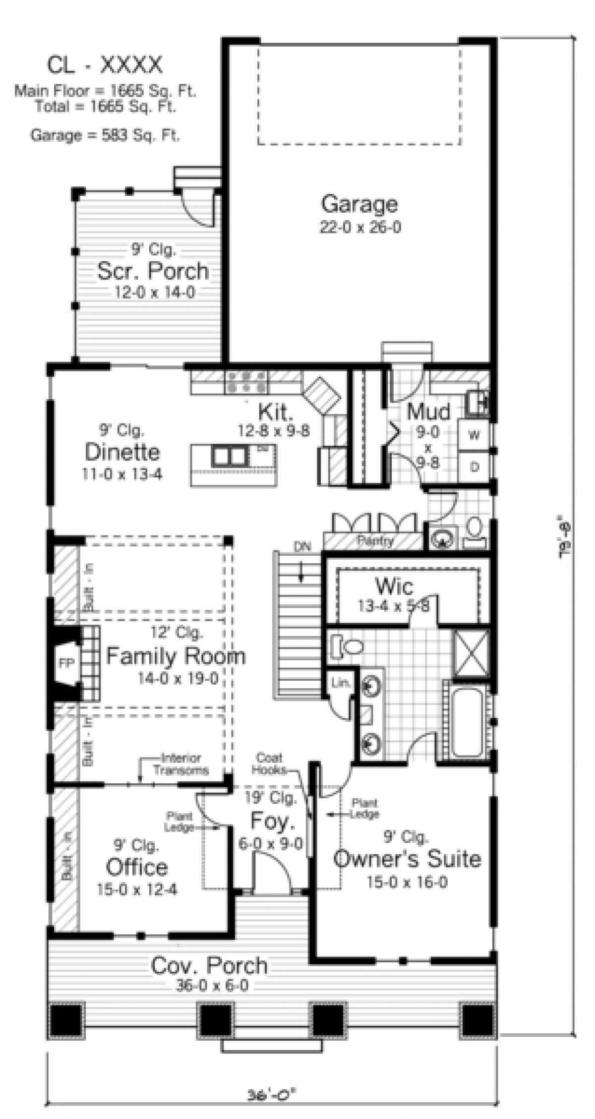 Main Floor for House Plan #098-00004