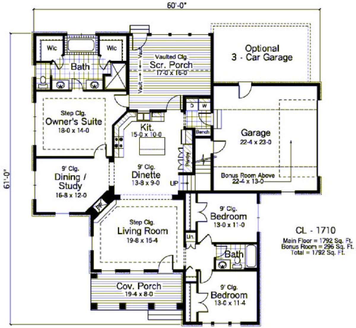 Main Floor for House Plan #098-00005