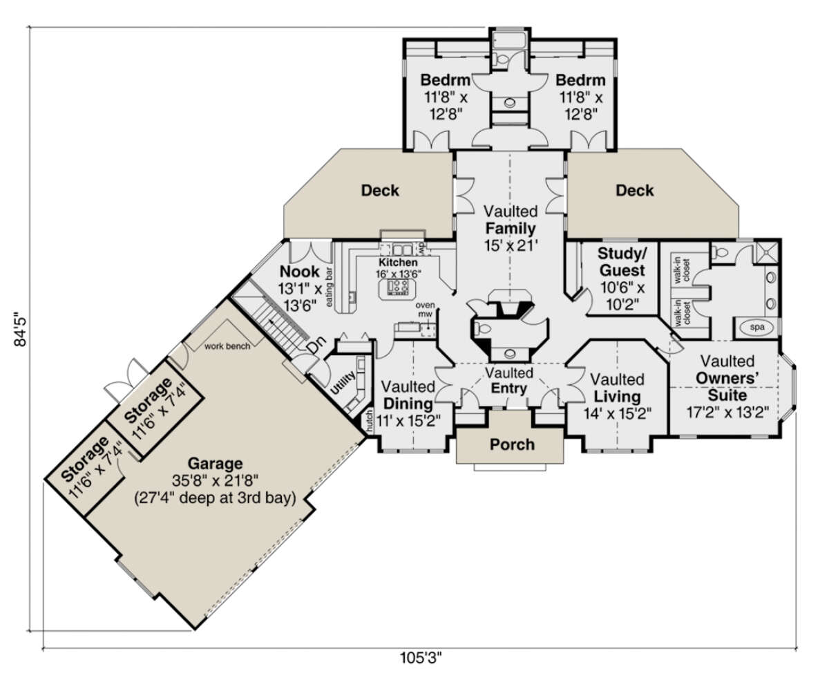 Main Floor  for House Plan #035-01009