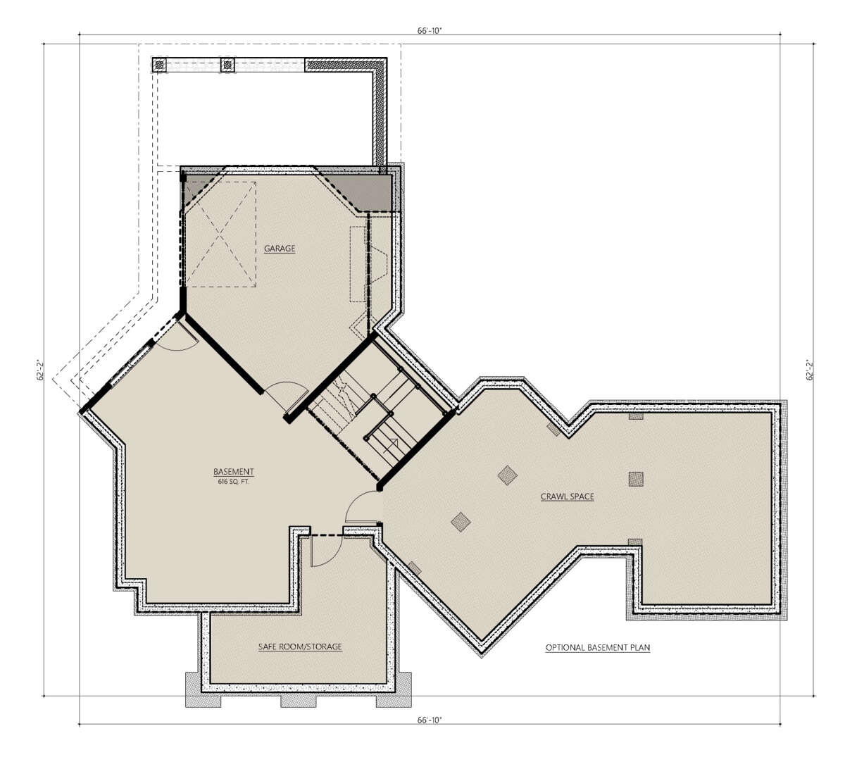 Basement for House Plan #8687-00007