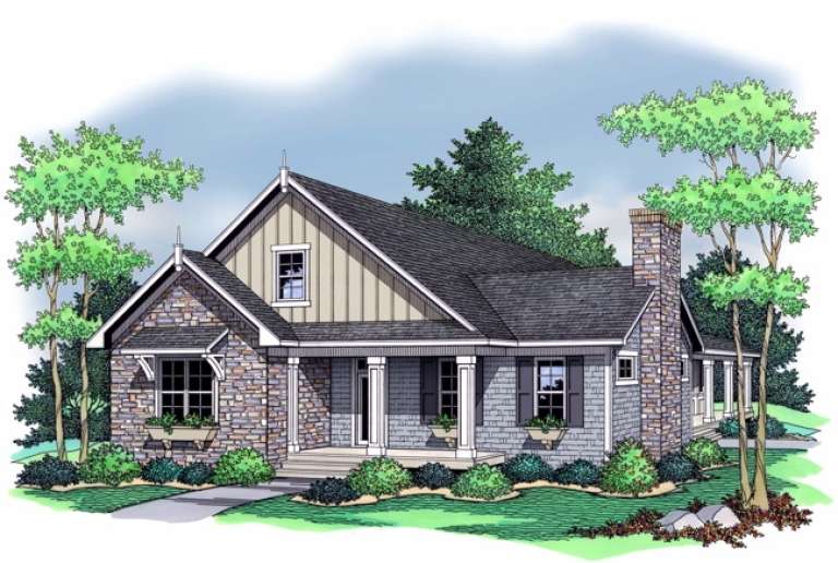 Southern House Plan #098-00008 Elevation Photo