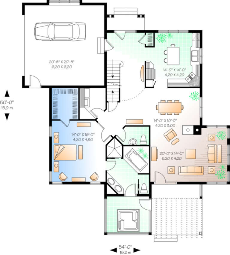 House Plan House Plan #272 Drawing 1