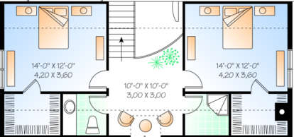 Second Floor for House Plan #034-00019