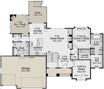 Main Floor for House Plan #098-00009