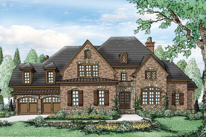 European House Plan #3418-00014 Elevation Photo