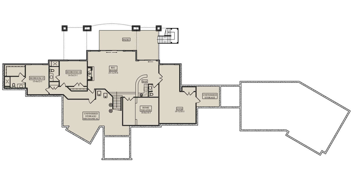 Basement for House Plan #5631-00167