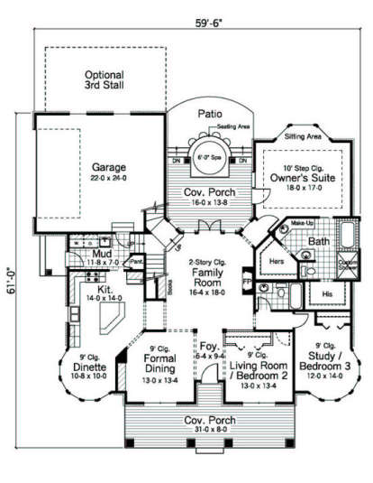 Main Floor for House Plan #098-00010