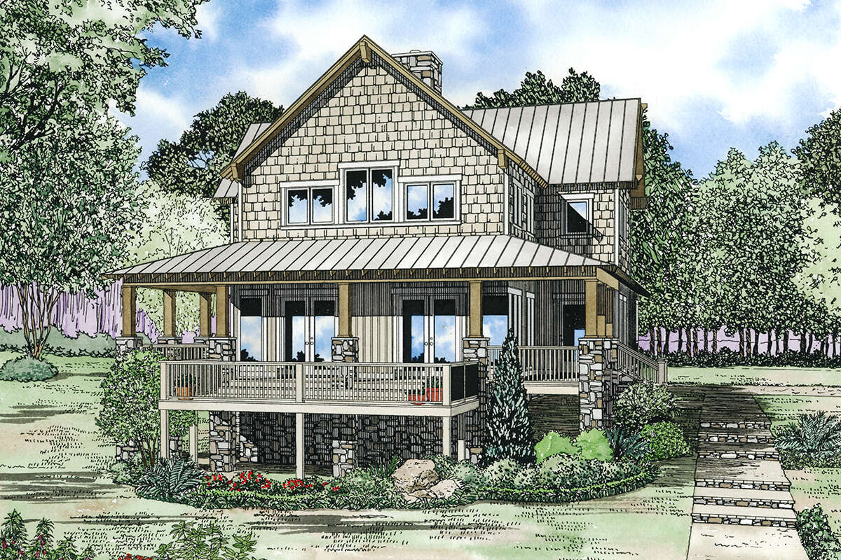 Cabin House Plan #110-01100 Elevation Photo