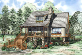 Cabin House Plan #110-01102 Elevation Photo