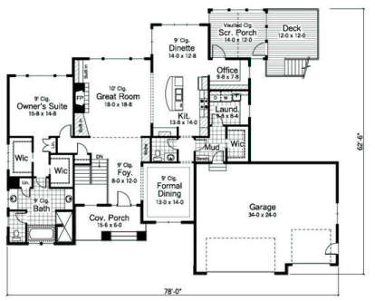Main Floor for House Plan #098-00011